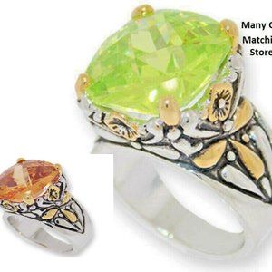 Cable Ring Swarovski Stone Green or Champagne NWT